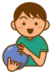 ボウリング　少年のイメージイラスト