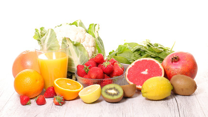 selection of food high in vitamin