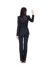 Obraz premium Young and beautiful businesswoman writing
