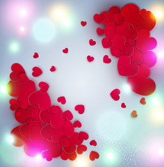 Vector festive background Valentine's Day. Template for postcard