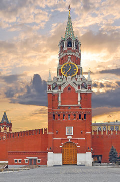 Moscow. Spasskya tower of the Kremlin