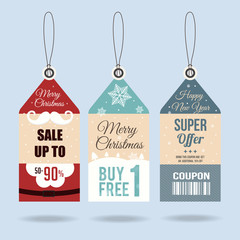 Tag price offer and promotion celebration Christmas.