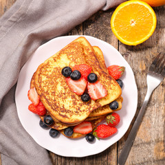 fried bread with berry fruit