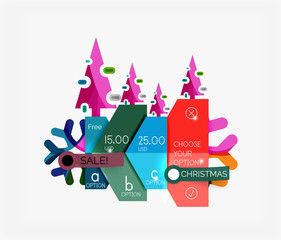 Obraz premium Paper New Year and Christmas labels, stickers
