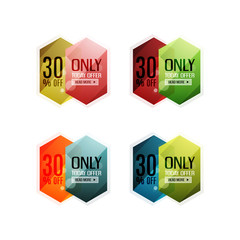 Vector abstract geometric sale labels