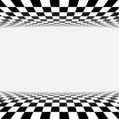 Naklejka premium abstract checker background in perspective