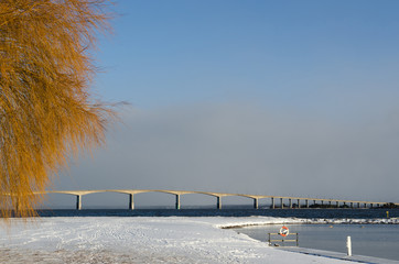 Oland Bridge and snowy landscape © olandsfokus