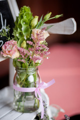 Beautiful wedding reception table decoration