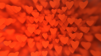 Valentine's Day background from huge amount of red hearts