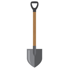 Icon garden shovel with a wooden handle.