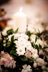 Beautiful wedding reception table decoration
