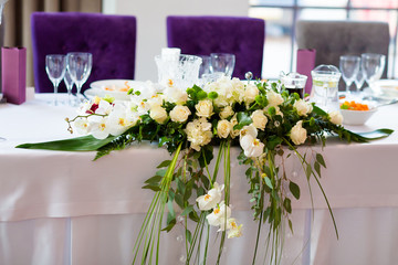 Beautiful wedding reception table decoration