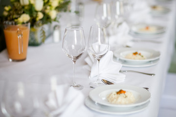 Beautiful wedding reception table decoration