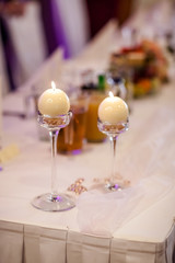 Beautiful wedding reception table decoration