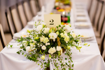 Beautiful wedding reception table decoration