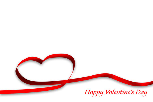 red line heart happy valentine's day isolated