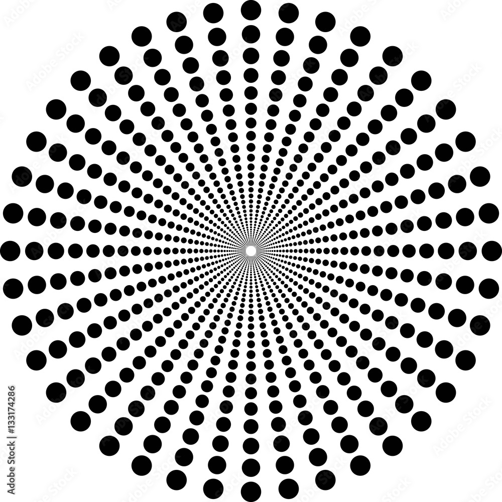 Poster circles in circle, illusion depth
