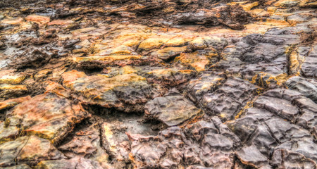 Salt texture inside Dallol volcanic crater in Danakil depression, Afar, Ethiopia