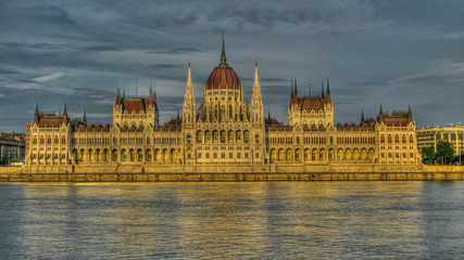 Naklejka premium Exterior view to Hungary Parliament House, Budapest, Hungary