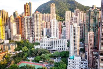Beautiful cityscape. The financial center of Asia, Hong Kong, Ch