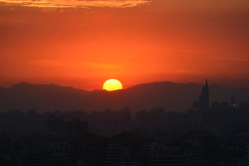 Sunset clouds in Santiago Chile