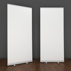 Blank roll-up banners template. 3D rendering - 133176605