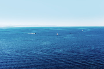 Obraz premium Bonifacio strait between Corsica, France and Sardinia , Italy ;