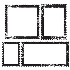 Blank postal stamps set.illustration vector