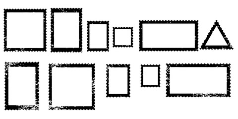 Blank postal stamps set.illustration vector