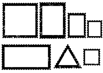 Blank postal stamps set.illustration vector