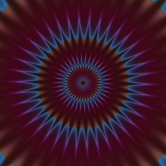 Purple pink shinning neon spike discs on dark background.