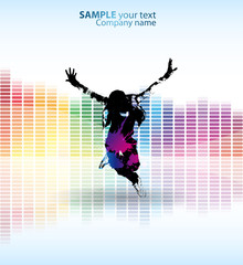 Colour grunge the poster. Abstract background vector