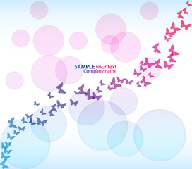 Abstract Colorful Background. Vector.Bubbles bokeh. Butterfly