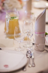 Beautiful wedding reception table decoration