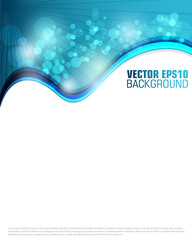 abstract blue - rays and wave background vector