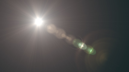Lens Flare light  over Black Background. Easy to add  overlay or screen filter over Photos 