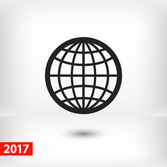 Globe Icon vector illustration. Flat design style