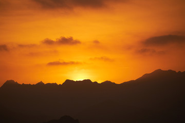 Oman sunset mountains