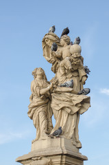 Fototapeta na wymiar Prague - statue Holy Anne from Charles bridge