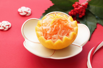 紅白なます柚子釜