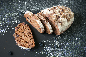 sourdough rye and white flour bread