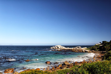 Küstenlandschaft auf der Kap-Halbinsel südlich von Kapstadt, Südafrika.