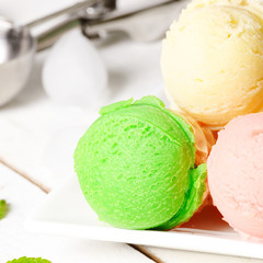 Ice cream cones and scoop