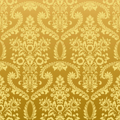 Seamless floral vintage gold wallpaper