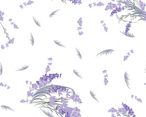 Fototapeta na wymiar Floral lavender retro vintage background