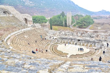 Naklejka premium The Great Theatre in the Archaeological Site of Ephesus in Turkey