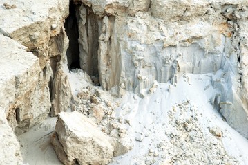 White sand at a forsaken quarry