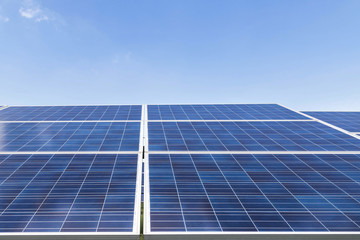 solar panels  photovoltaics in solar power station 