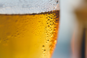 drop water on the beer glass