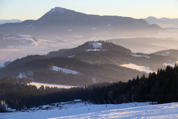 Skiing resort Kubinska Hola, Slovakia. Top view © anatoliil